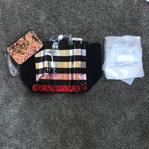 Brand New VS sequin bag and matching wristlet.